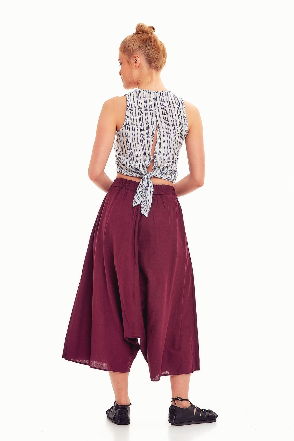 Purple Culottes Skirt Pants