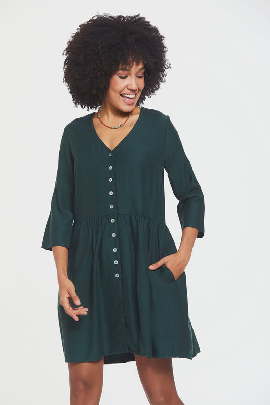 Mini Casual Boho Dress Green