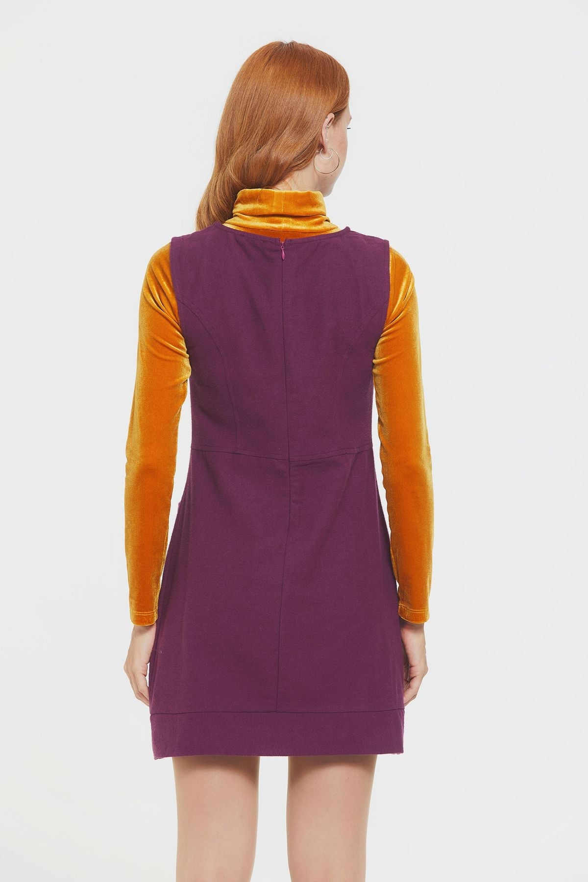 Short Cotton Sleeveless Dress Purple