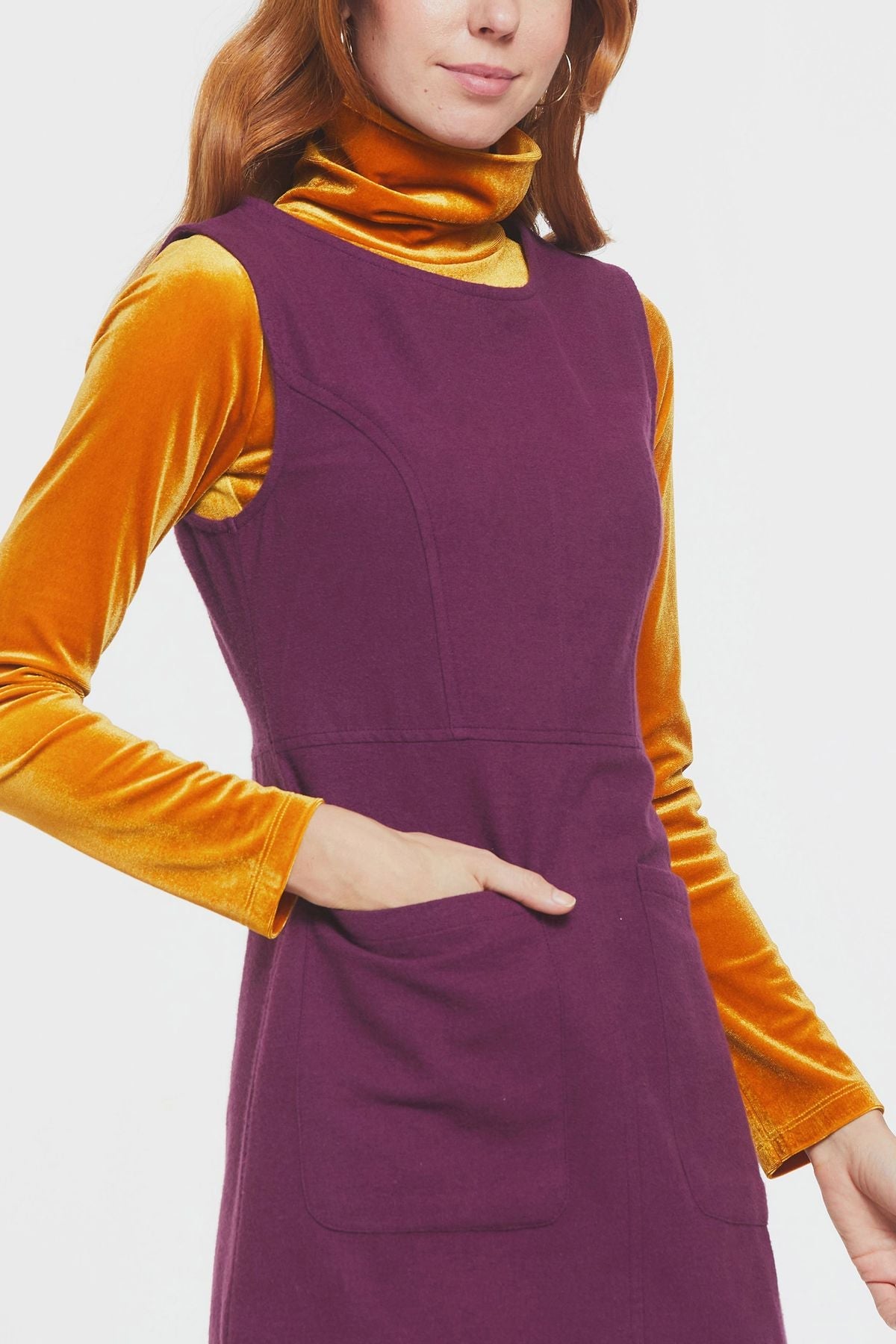 Short Cotton Sleeveless Dress Purple