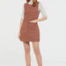 Short Cotton Sleeveless Dress Brown