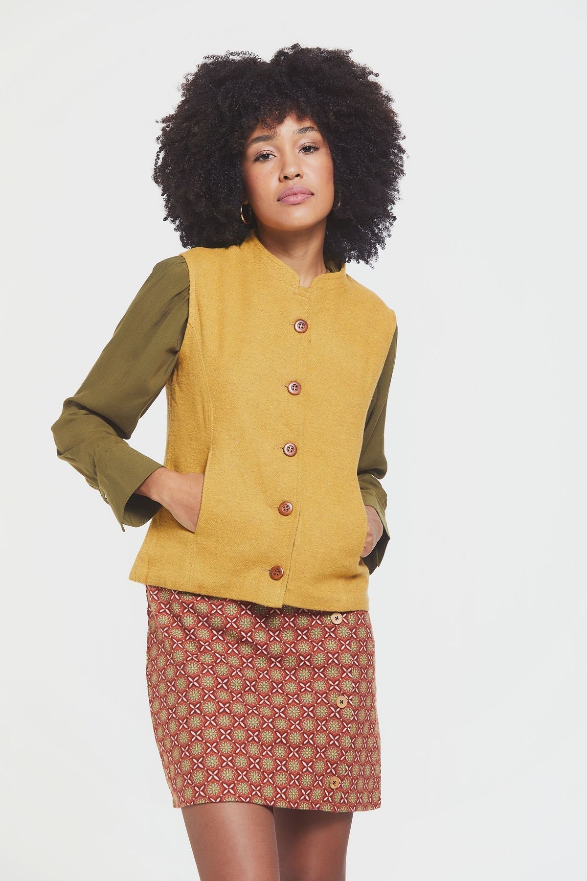 Women's Vest with Lining Yellow