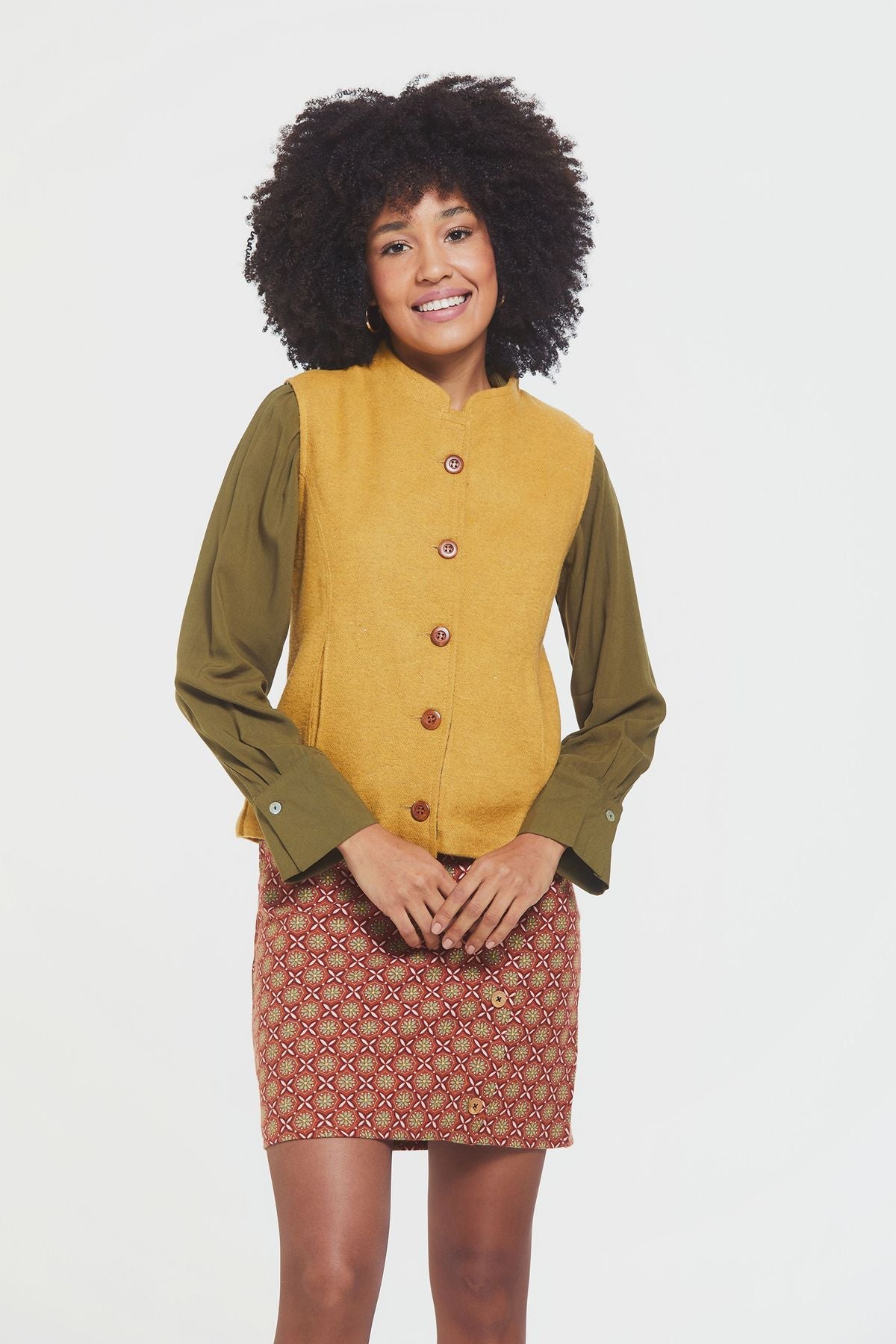 Women's Vest with Lining Yellow