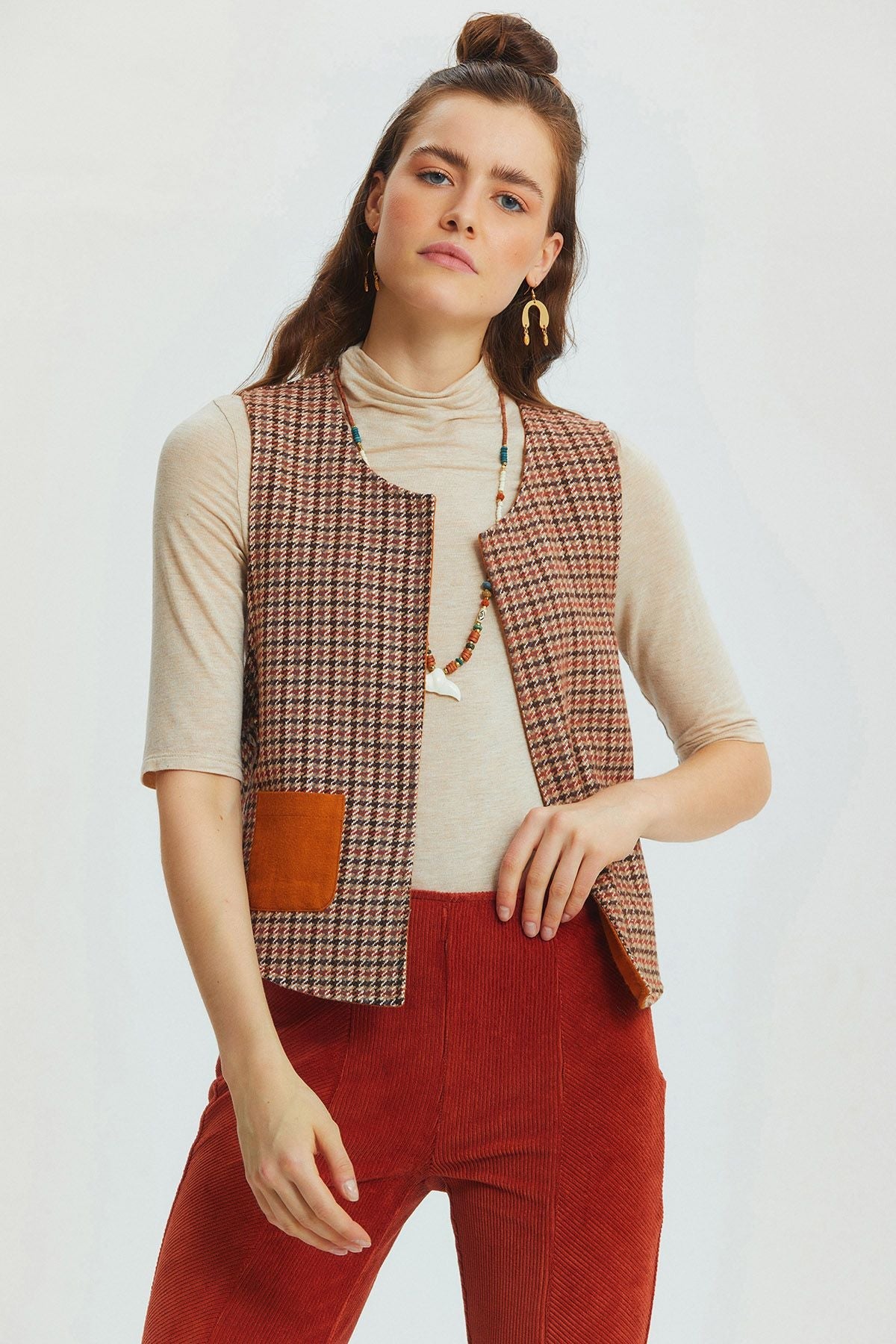 Reversible Bohemian Vest Brown