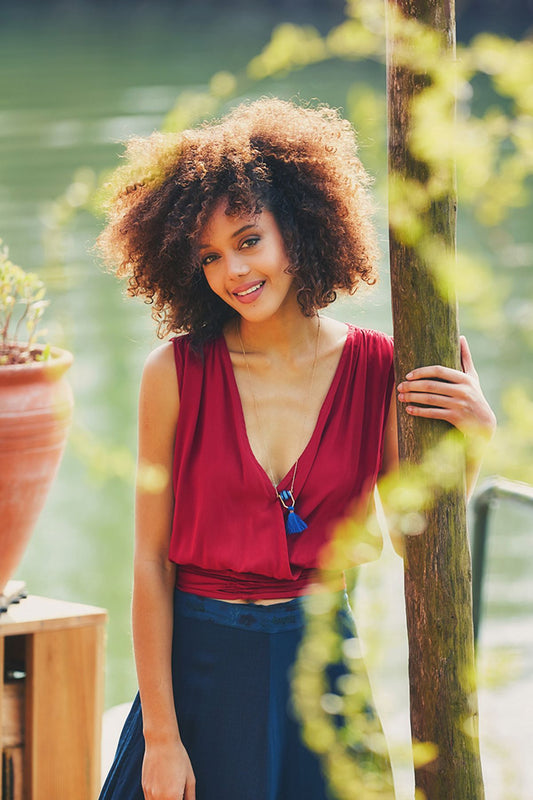 Wrap Crop Top Red