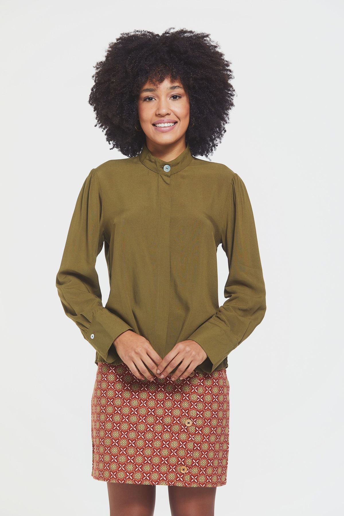 Long Sleeve Women's Shirt Khaki