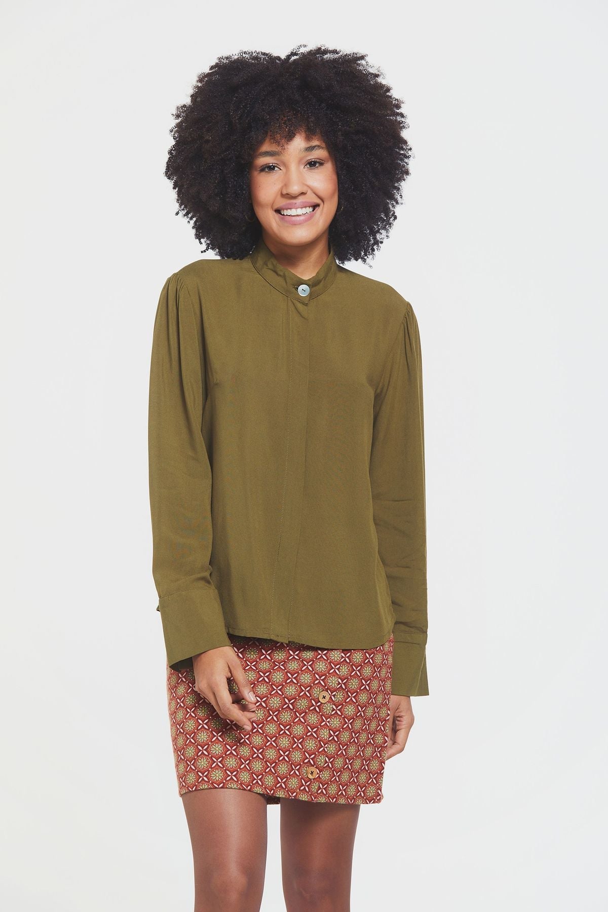 Long Sleeve Women's Shirt Khaki