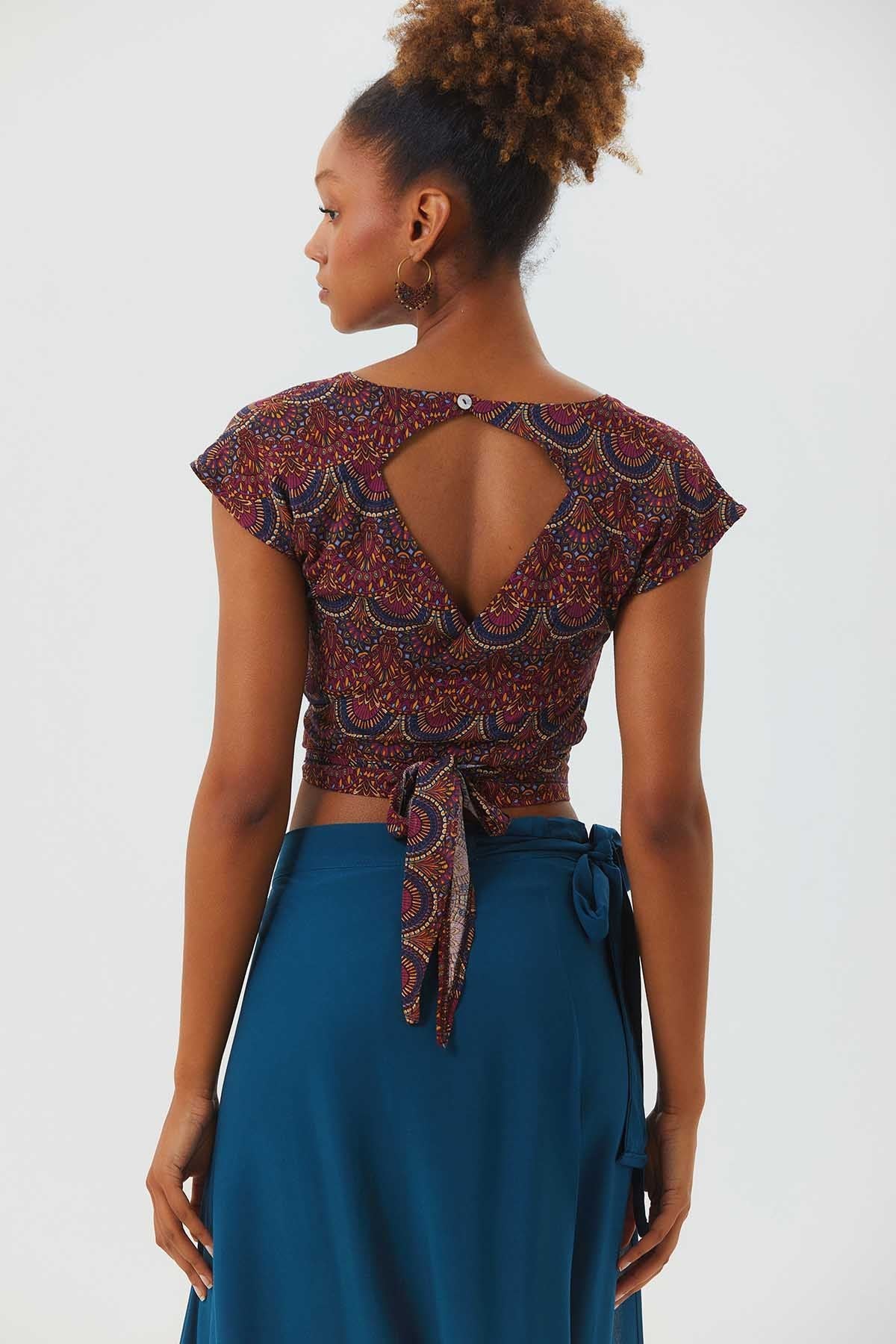 Printed Crop Top Purple