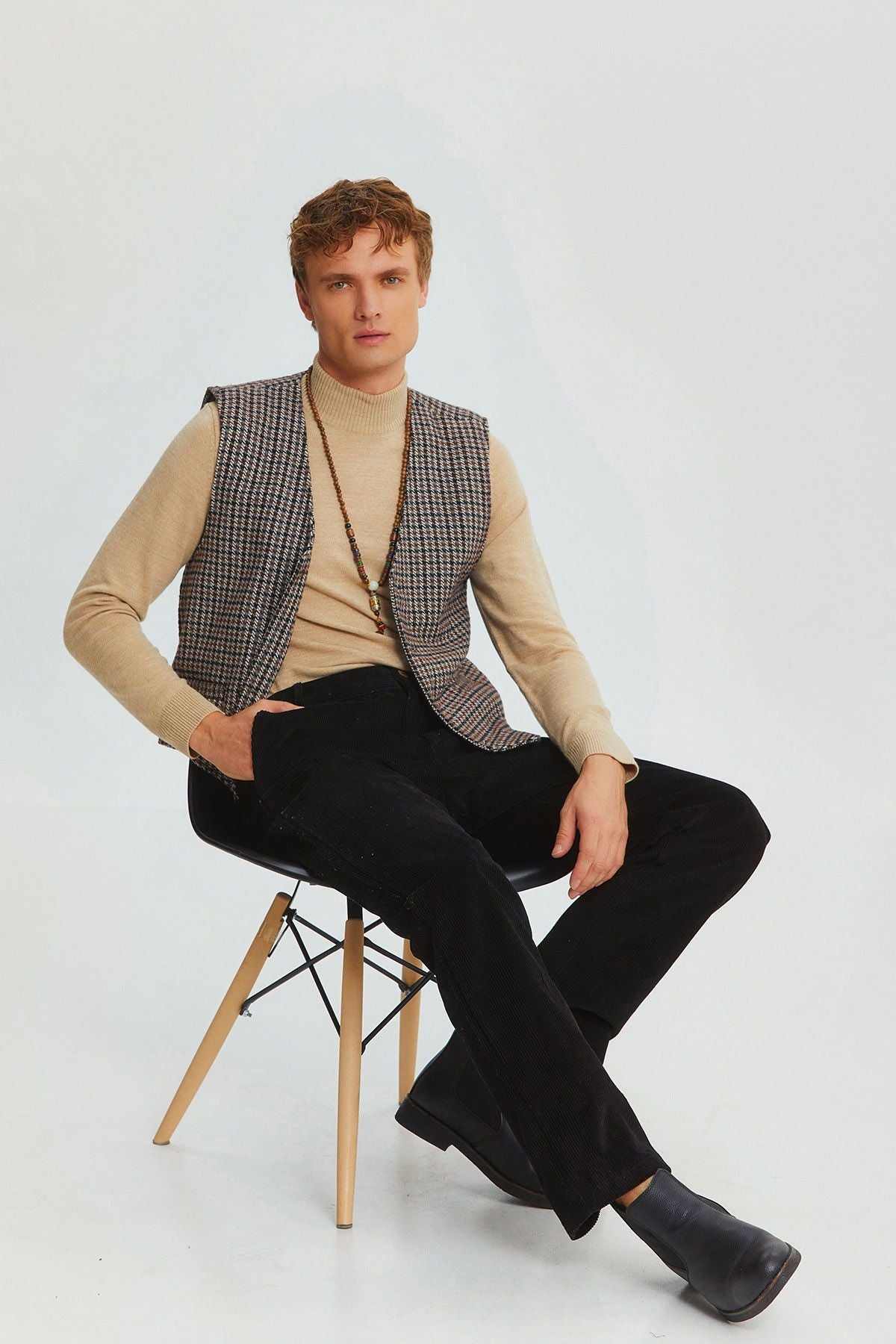 Bohemian Style Classic Cut Men's Vest Gray