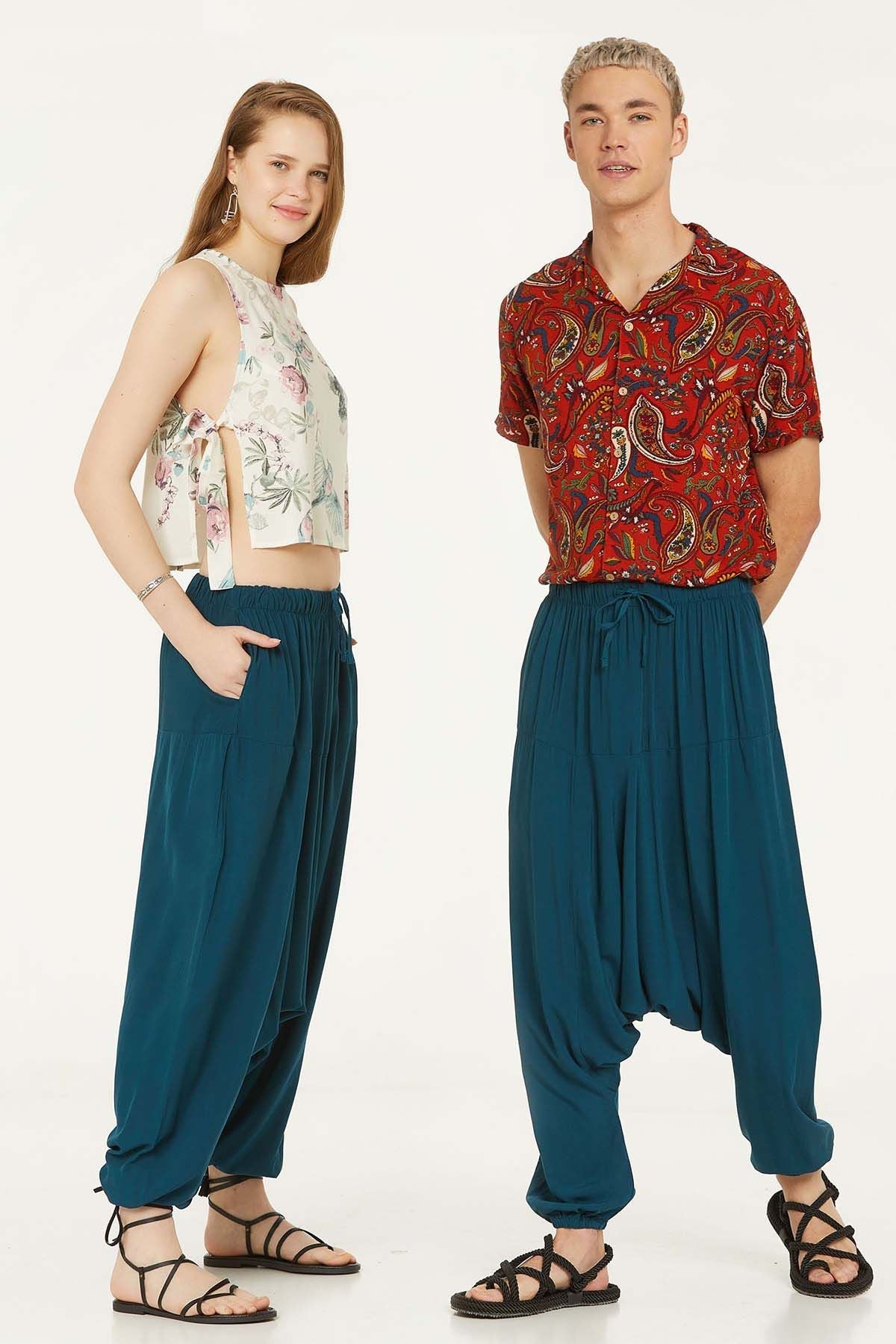 Unisex Harem Pants Dark Blue