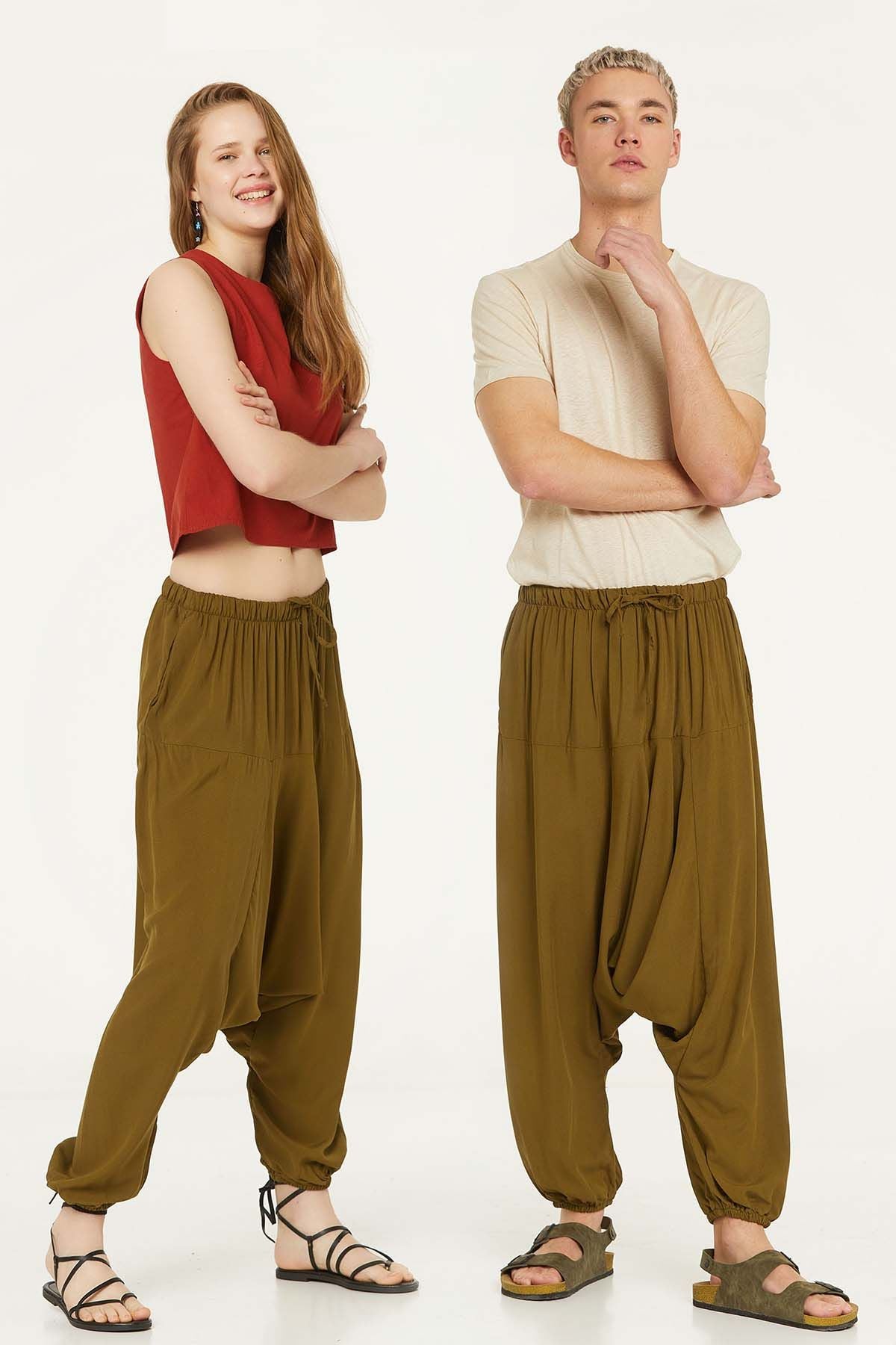 Unisex Harem Pants Khaki