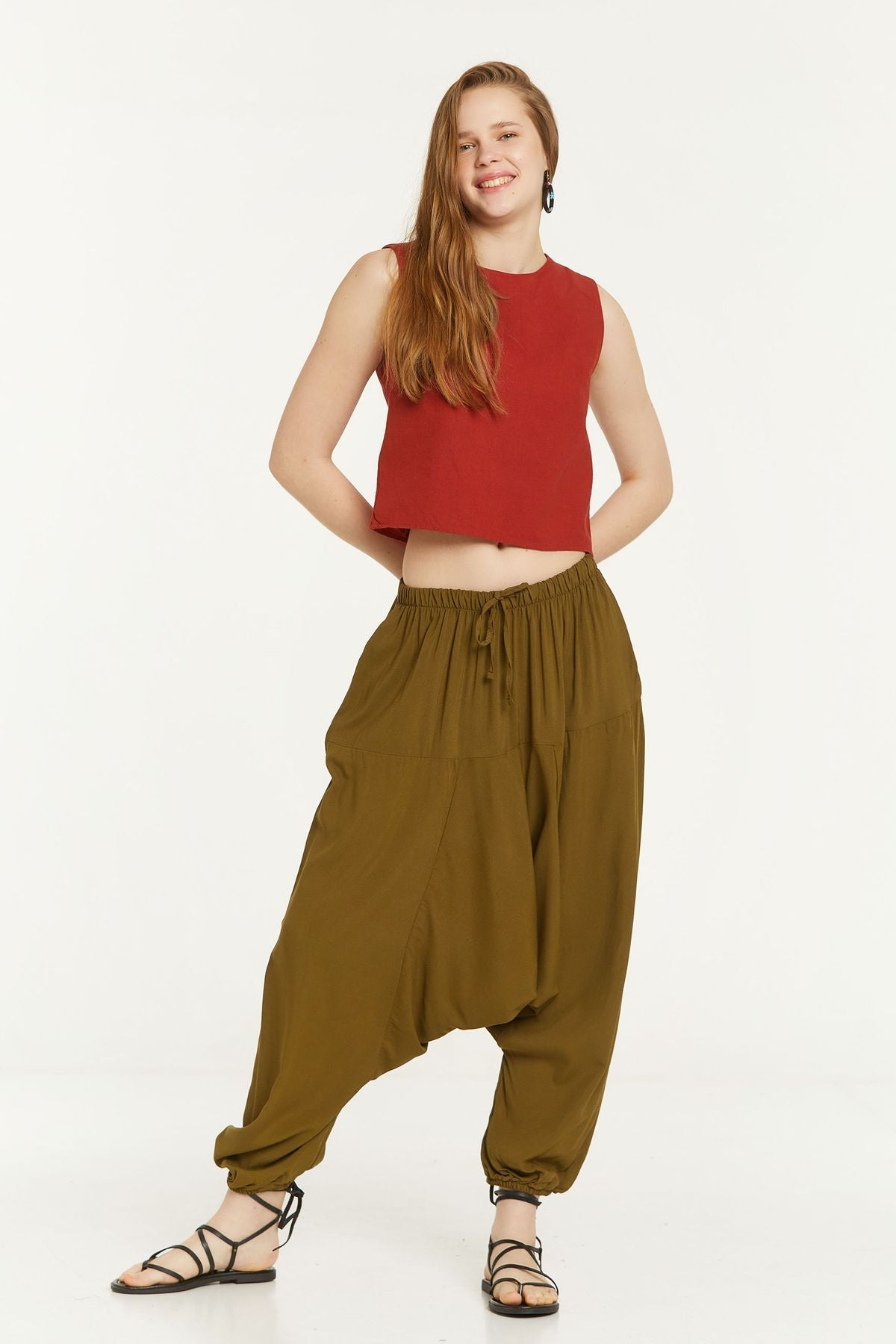 Unisex Harem Pants Khaki