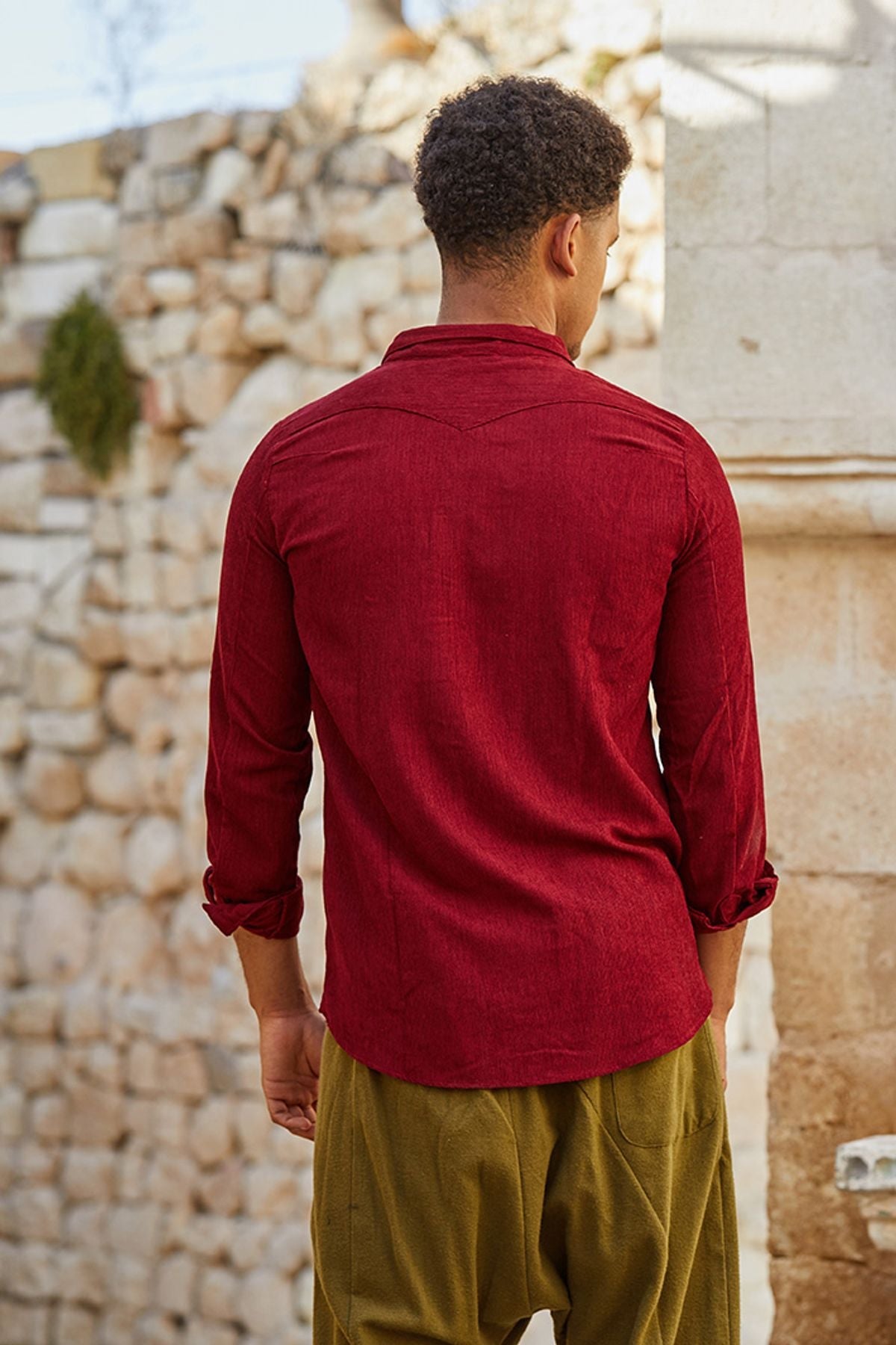 Men's Corduroy Shirt Red