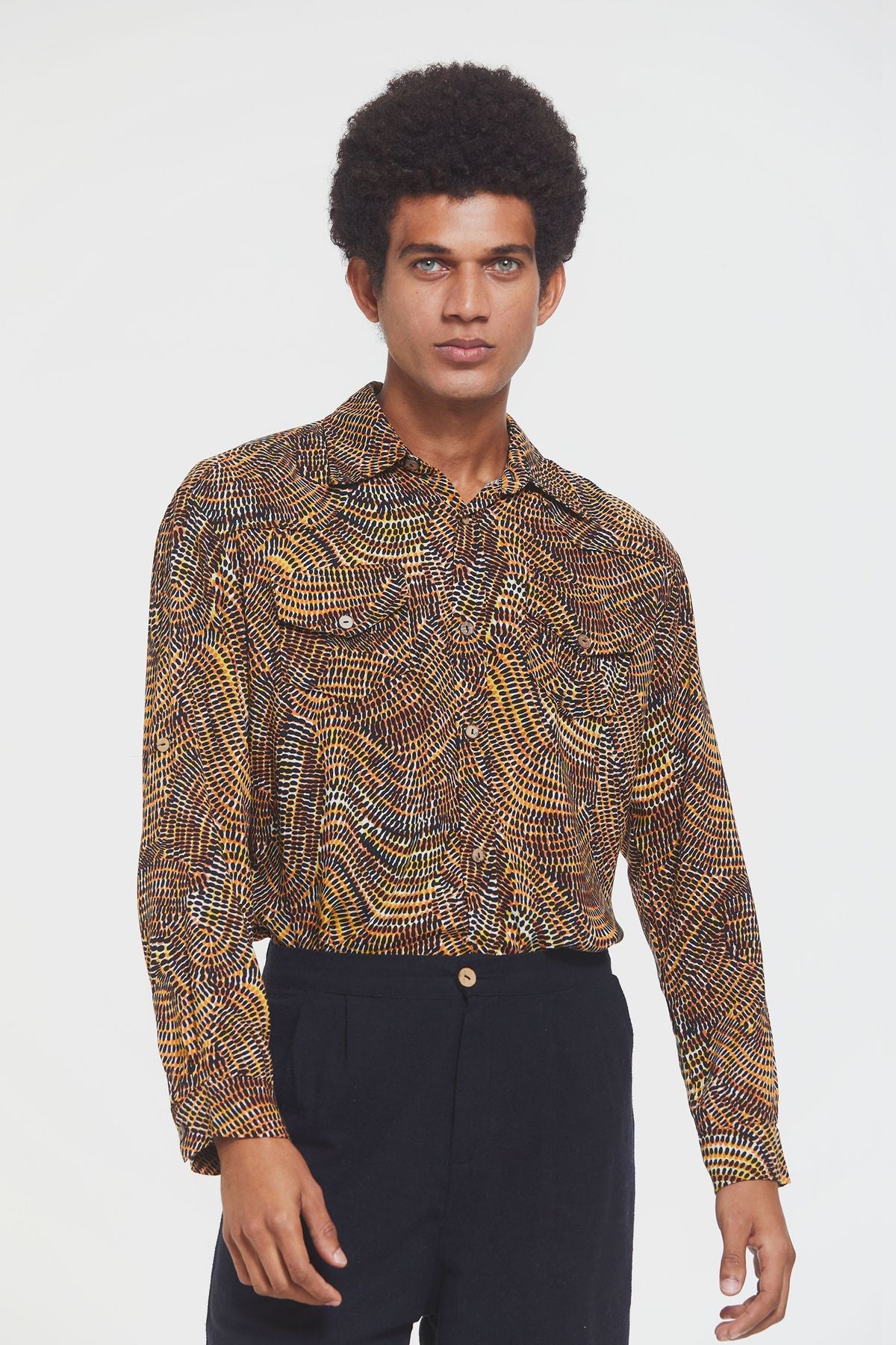 Bohemian Men's Shirt Yellow