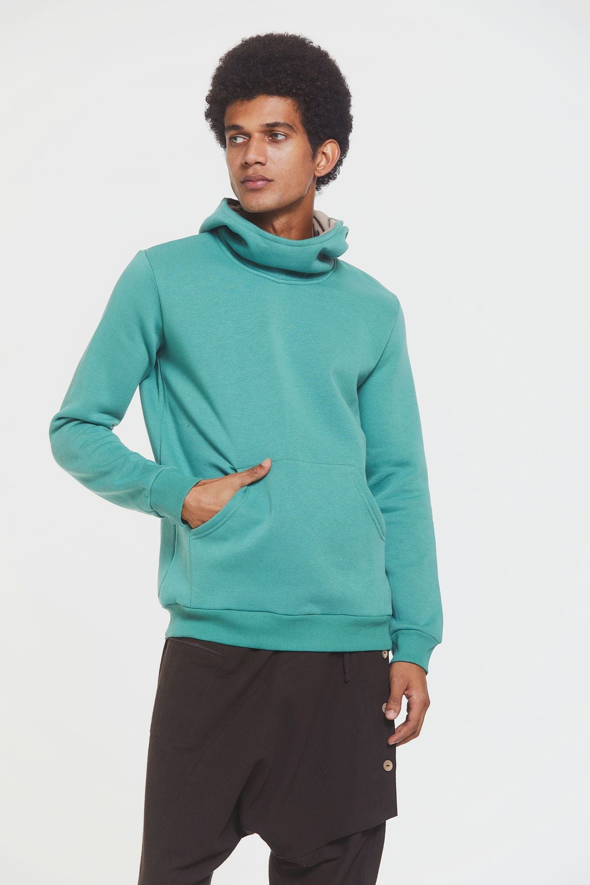 Kangaroo Pocket Men's Hoodie Green