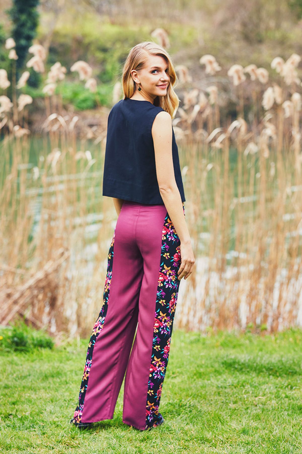 Tie Waist Pants Purple