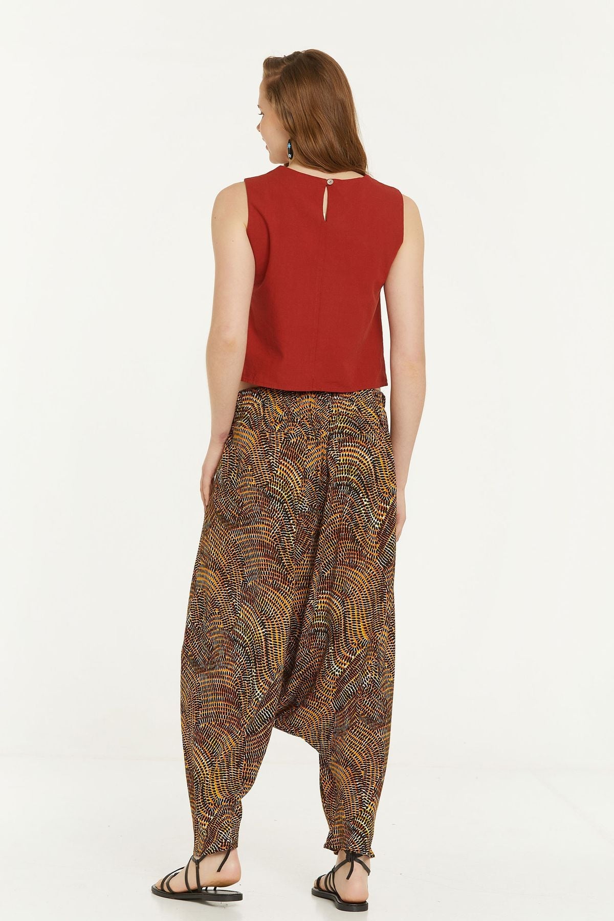 Women's Harem Pants with Pocket Yellow