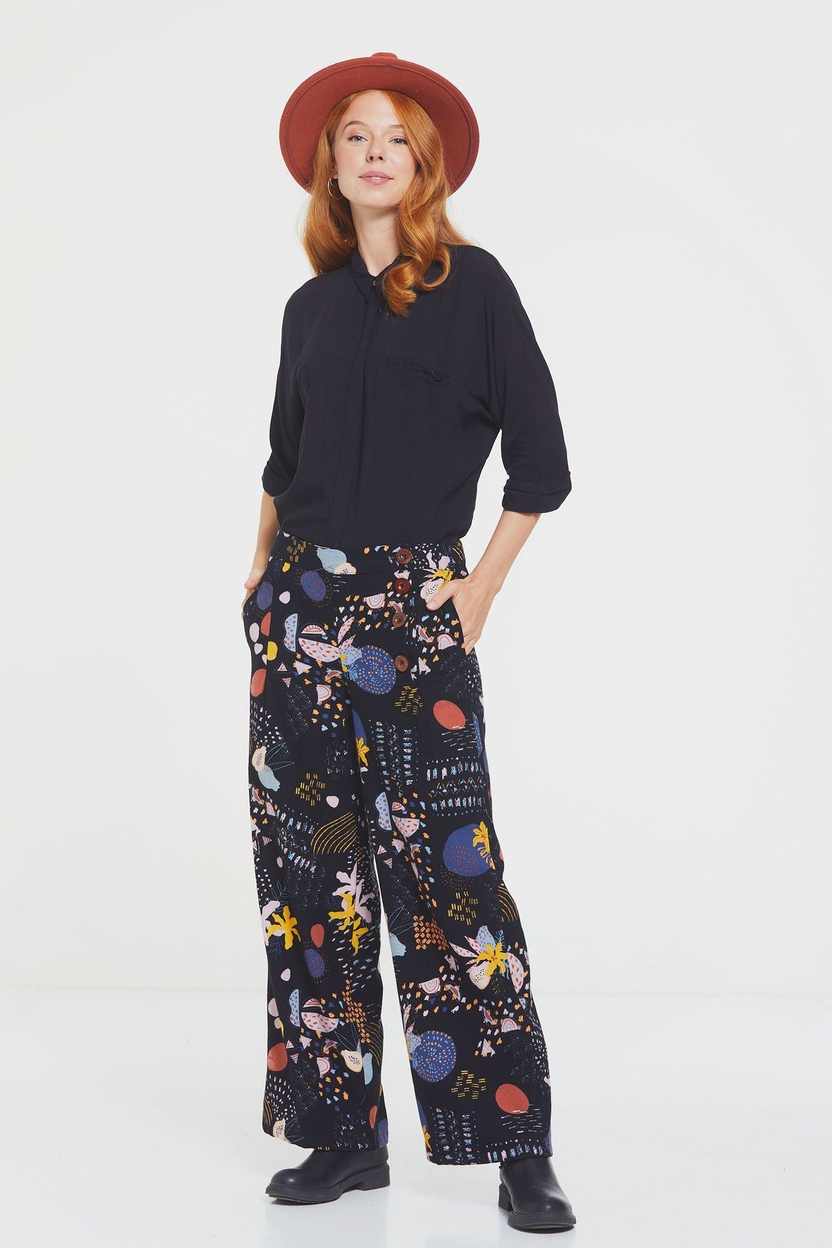 Women's Wide Leg Boho Pants Multi