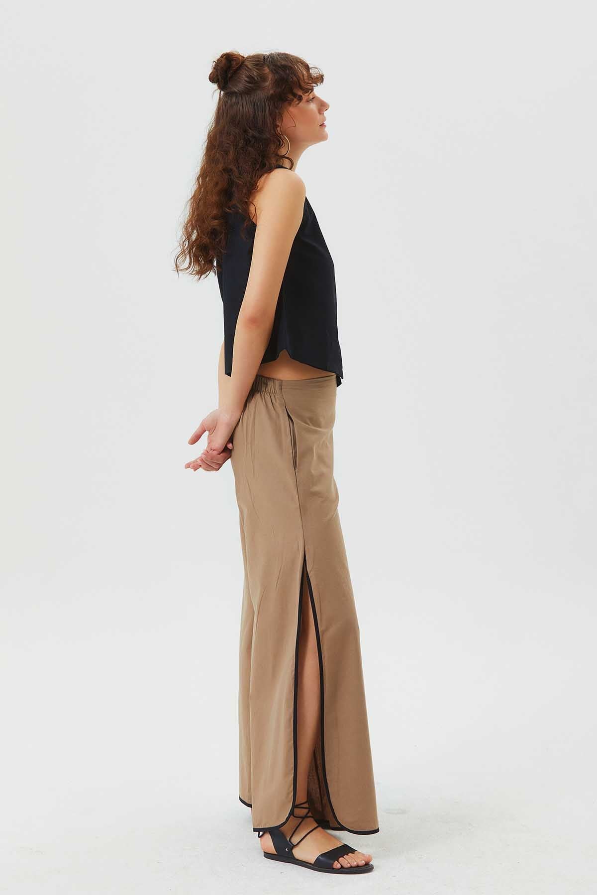 Women's Boho Hippie Palazzo Pants Beige