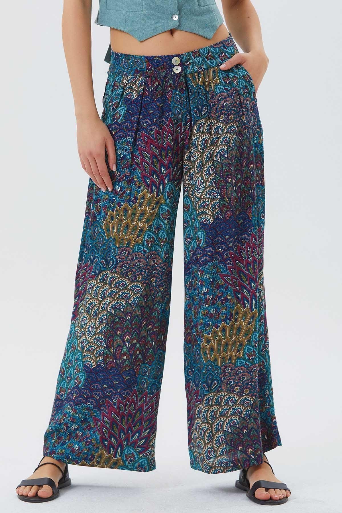 Boho Women's Pants Turquoise