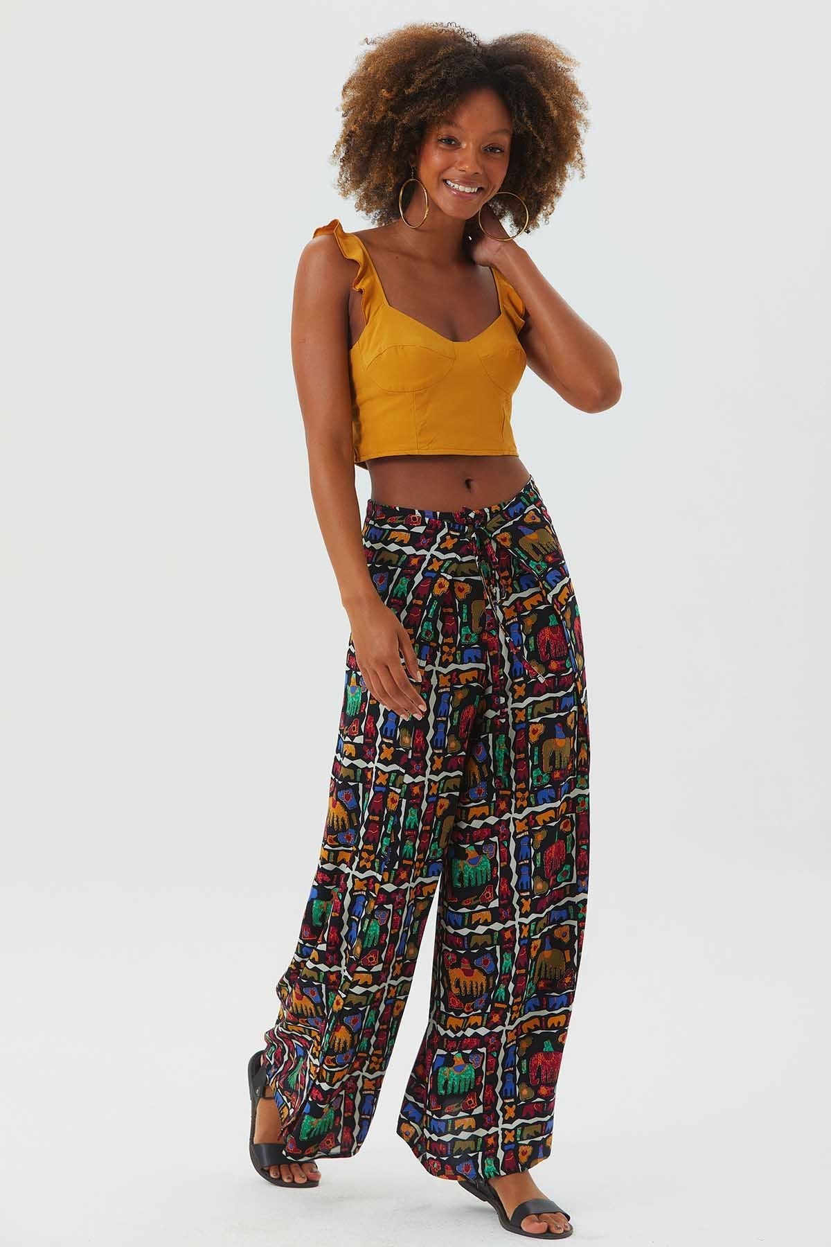 Women's Summer Tie Pants Black