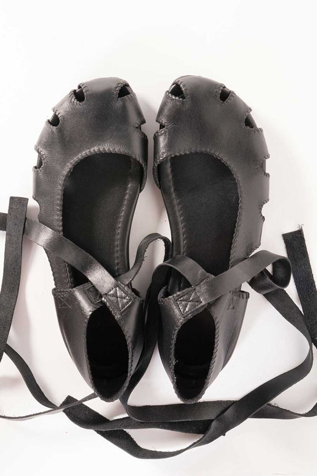 Stylish Leather Women's Sandals Black