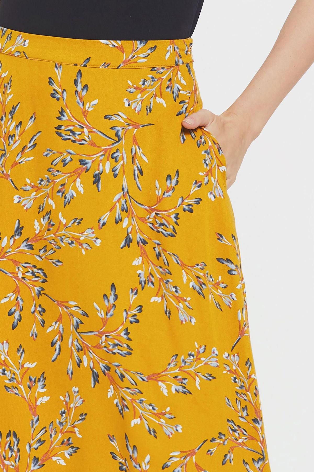 Boho Midi Skirt Yellow