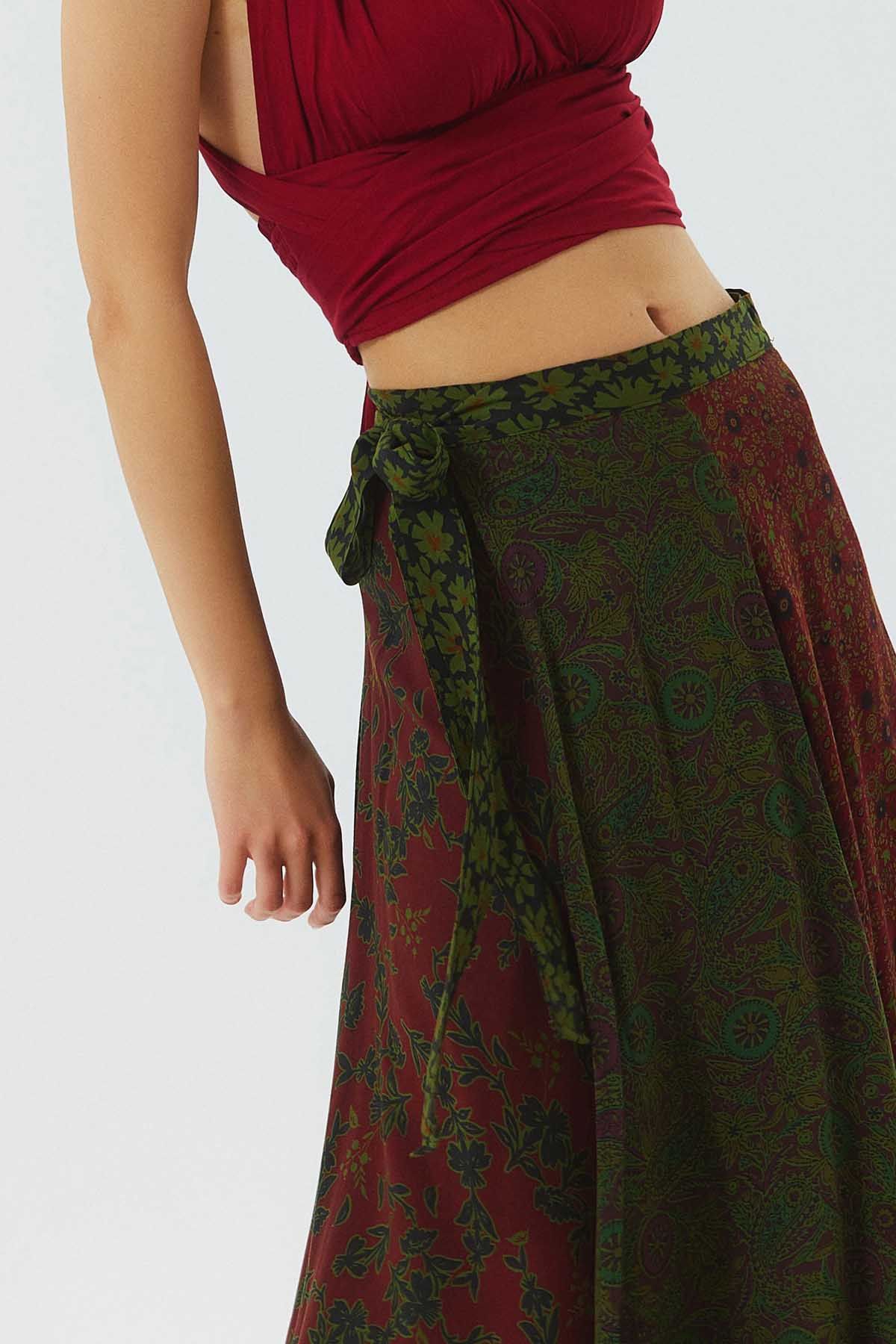 Maxi Wrap Skirt Green