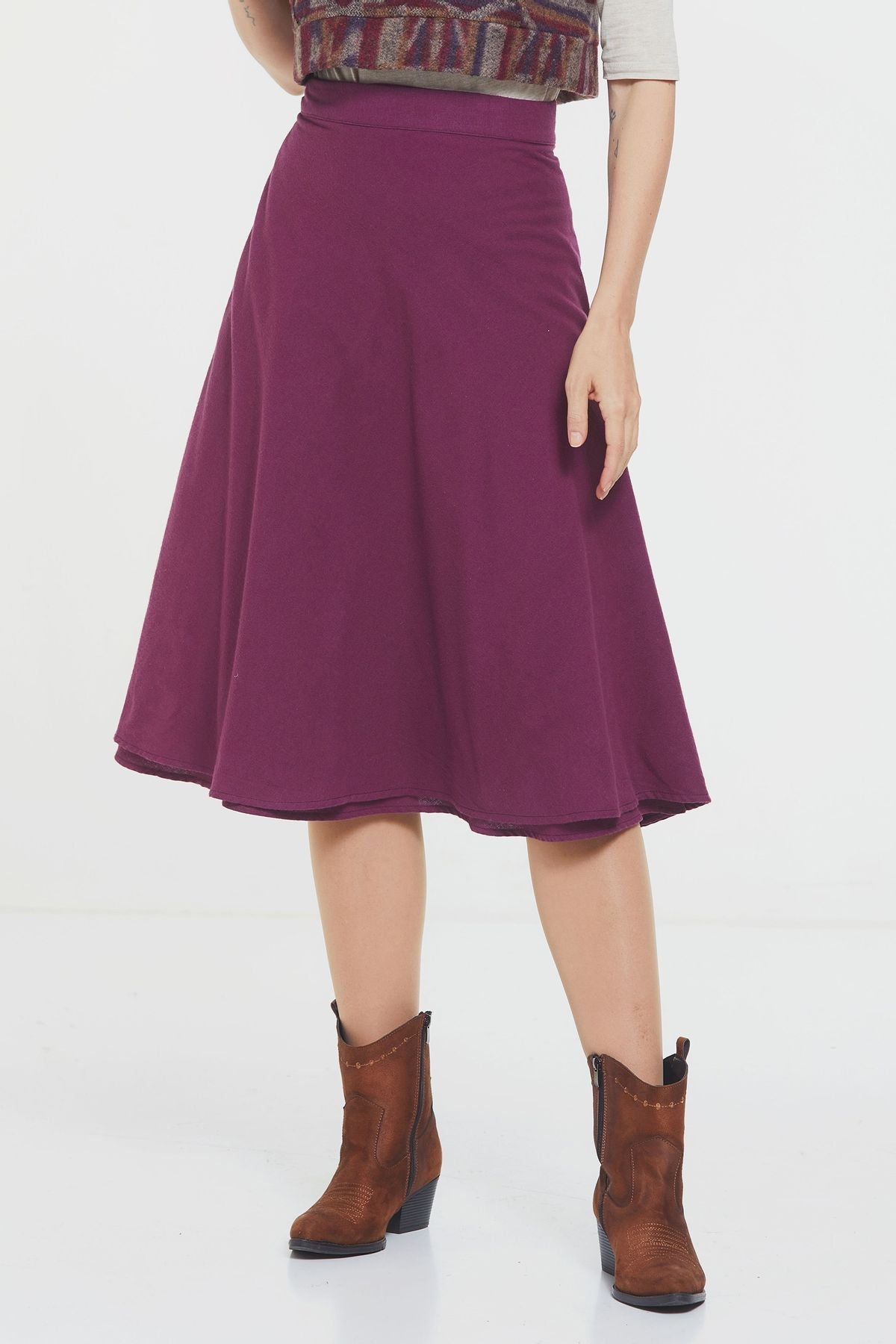 Midi Wrap Skirt Purple