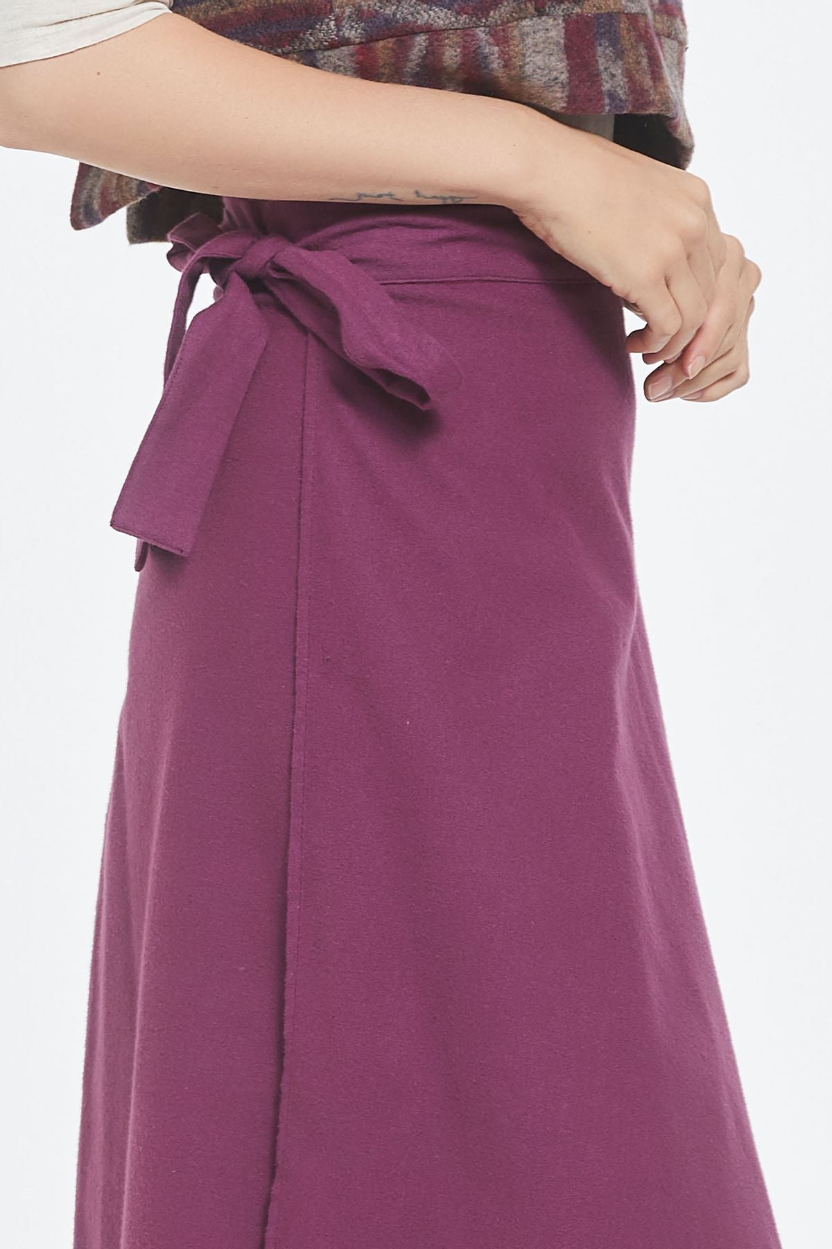 Midi Wrap Skirt Purple